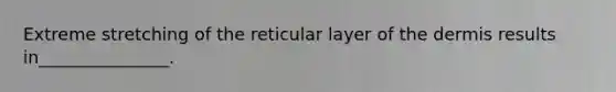 Extreme stretching of the reticular layer of the dermis results in_______________.