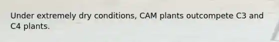 Under extremely dry conditions, CAM plants outcompete C3 and C4 plants.