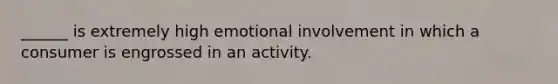 ______ is extremely high emotional involvement in which a consumer is engrossed in an activity.