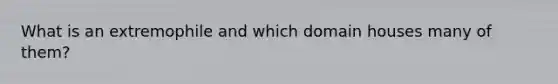 What is an extremophile and which domain houses many of them?