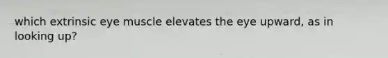 which extrinsic eye muscle elevates the eye upward, as in looking up?