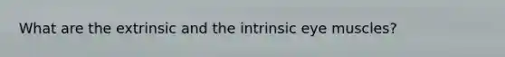 What are the extrinsic and the intrinsic eye muscles?