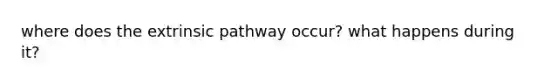 where does the extrinsic pathway occur? what happens during it?