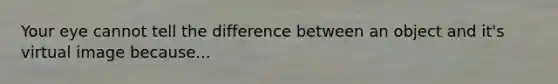 Your eye cannot tell the difference between an object and it's virtual image because...