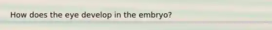 How does the eye develop in the embryo?