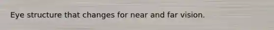 Eye structure that changes for near and far vision.