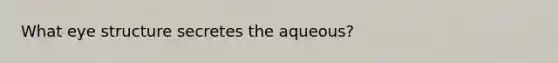 What eye structure secretes the aqueous?