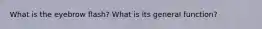 What is the eyebrow flash? What is its general function?