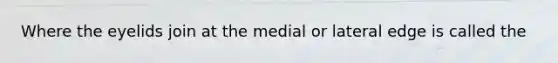 Where the eyelids join at the medial or lateral edge is called the