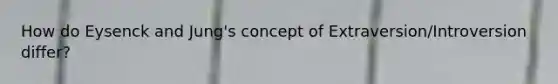 How do Eysenck and Jung's concept of Extraversion/Introversion differ?