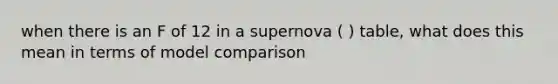 when there is an F of 12 in a supernova ( ) table, what does this mean in terms of model comparison