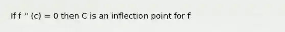 If f '' (c) = 0 then C is an inflection point for f