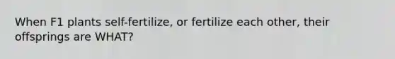 When F1 plants self-fertilize, or fertilize each other, their offsprings are WHAT?