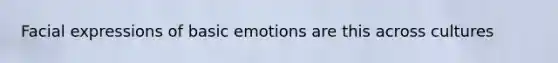 Facial expressions of basic emotions are this across cultures