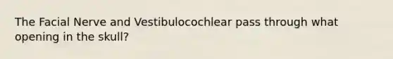 The Facial Nerve and Vestibulocochlear pass through what opening in the skull?