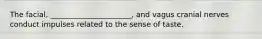 The facial, ______________________, and vagus cranial nerves conduct impulses related to the sense of taste.