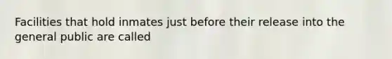Facilities that hold inmates just before their release into the general public are called