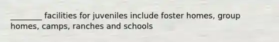 ________ facilities for juveniles include foster homes, group homes, camps, ranches and schools