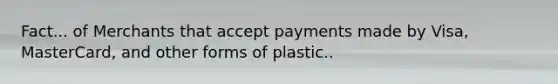 Fact... of Merchants that accept payments made by Visa, MasterCard, and other forms of plastic..