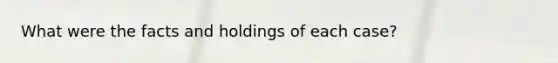 What were the facts and holdings of each case?