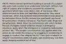 FACTS: Police entered apartment building in pursuit of a suspect who sold crack cocaine to an undercover informant. Officers lost sight of suspect and mistakenly assumed he entered an apartment which they could detect odor of marijuana. After police knocked on door and identified themselves, they heard movement, which they believed indicated evidence was about to be destroyed. Police forcibly entered the apartment and found King and others smoking marijuana. Also found case, drugs and paraphernalia. ISSUE: Does the exclusionary rule, which forbids the use of illegally seized evidence except in emergency situations, apply when the emergency is created by lawful police actions? Yes. "The exigent circumstances rule applies when the police do not create the exigency by engaging or threatening to engage in conduct that violates the 4A." Here they created it so exigent circumstances does not apply and exclusionary rule does apply, keeping evidence out of trial.