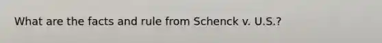 What are the facts and rule from Schenck v. U.S.?