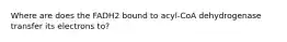 Where are does the FADH2 bound to acyl-CoA dehydrogenase transfer its electrons to?