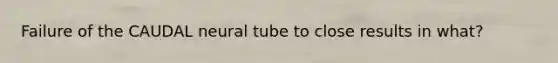 Failure of the CAUDAL neural tube to close results in what?