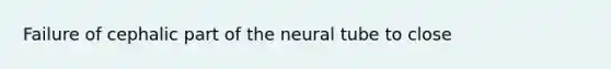 Failure of cephalic part of the neural tube to close