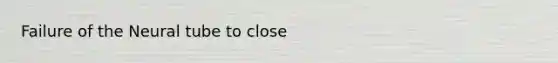 Failure of the Neural tube to close