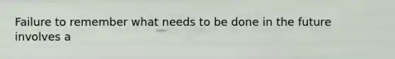 Failure to remember what needs to be done in the future involves a