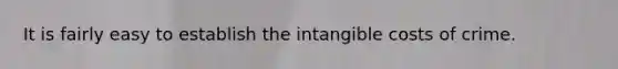 It is fairly easy to establish the intangible costs of crime.