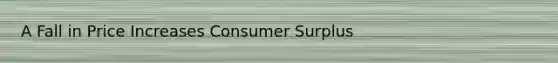 A Fall in Price Increases Consumer Surplus