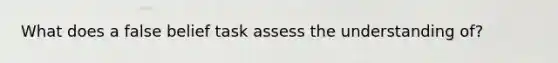 What does a false belief task assess the understanding of?