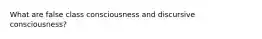 What are false class consciousness and discursive consciousness?