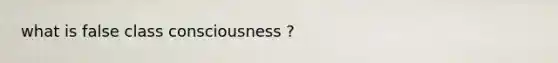 what is false class consciousness ?