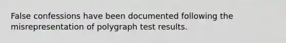 False confessions have been documented following the misrepresentation of polygraph test results.