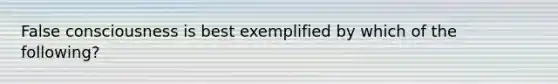 False consciousness is best exemplified by which of the following?