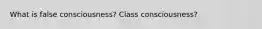 What is false consciousness? Class consciousness?