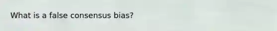 What is a false consensus bias?