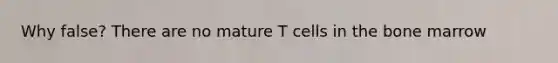 Why false? There are no mature T cells in the bone marrow