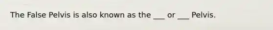 The False Pelvis is also known as the ___ or ___ Pelvis.