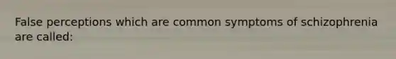 False perceptions which are common symptoms of schizophrenia are called:
