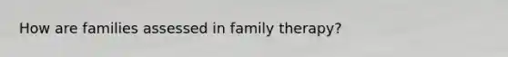 How are families assessed in family therapy?