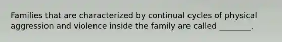 Families that are characterized by continual cycles of physical aggression and violence inside the family are called ________.