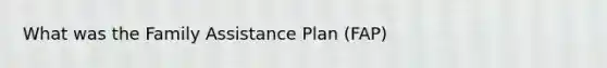 What was the Family Assistance Plan (FAP)