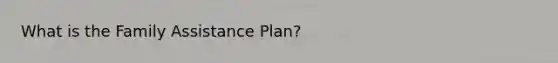 What is the Family Assistance Plan?