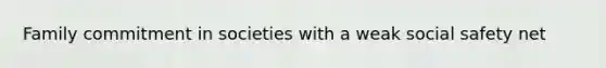 Family commitment in societies with a weak social safety net