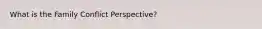 What is the Family Conflict Perspective?