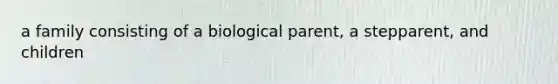 a family consisting of a biological parent, a stepparent, and children